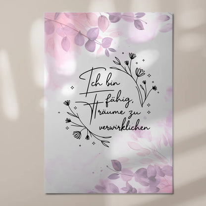 Affirmation Magnet Poster Spruch Ich bin fähig Träume