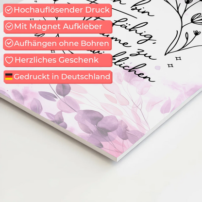 Affirmation Magnet Poster Spruch Ich bin fähig Träume