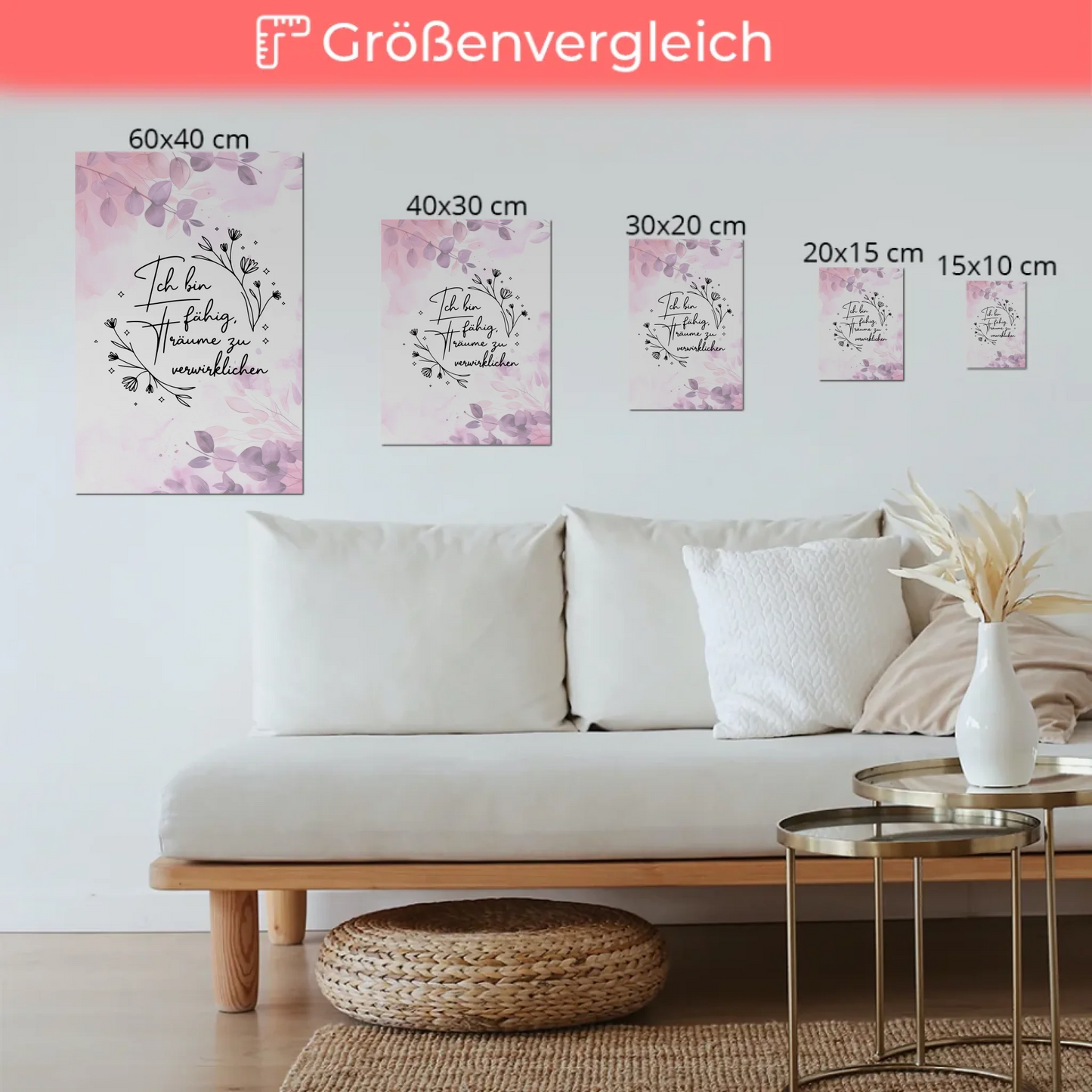 Affirmation Magnet Poster Spruch Ich bin fähig Träume
