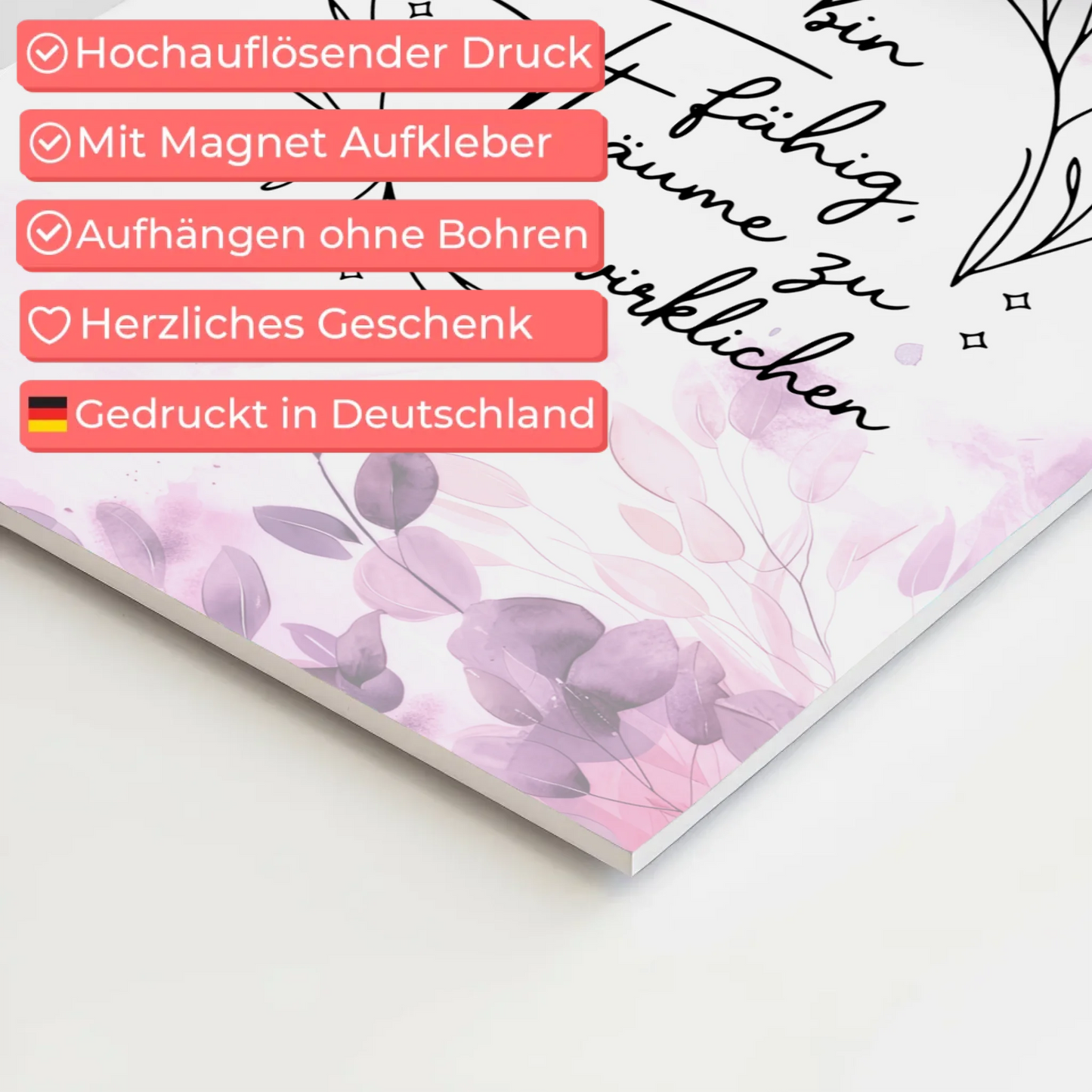 Affirmation Magnet Poster Spruch Ich bin fähig Träume