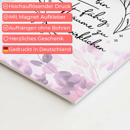 Affirmation Magnet Poster Spruch Ich bin fähig Träume