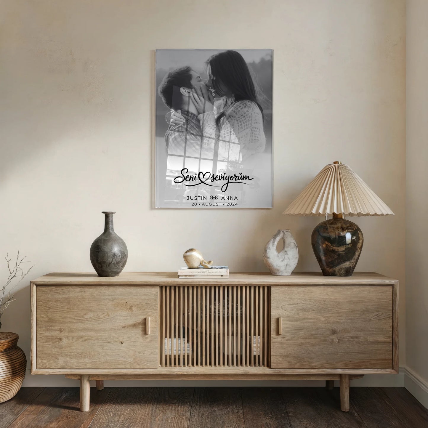 Personalisiertes Acrylglas Bild Paare Mit Namen Seni Seviyorum