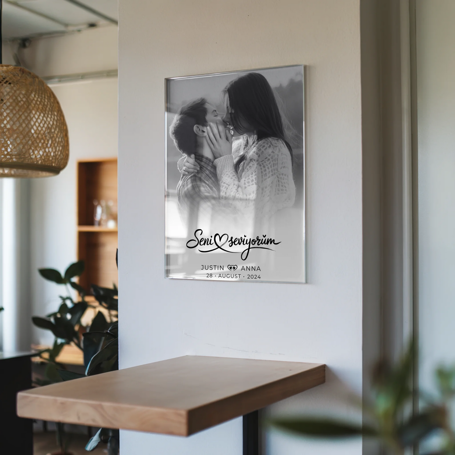 Personalisiertes Acrylglas Bild Paare Mit Namen Seni Seviyorum