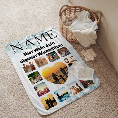 Kuscheldecke Mit Foto Mama Wunschname Fotocollage