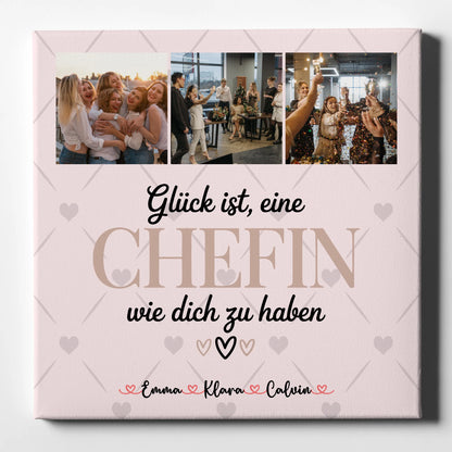 Personalisierte Leinwand Bild Fotocollage für Chefin Glück Ist eine Chefin Wie Dich Zu Haben 1