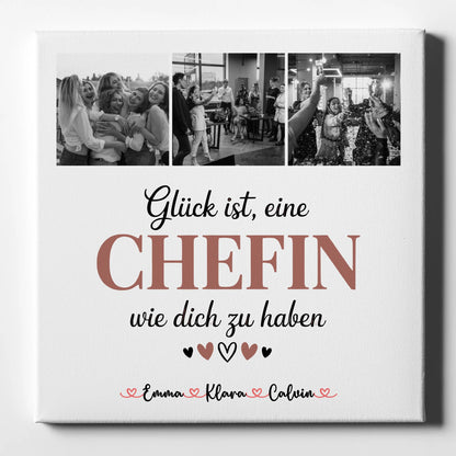Personalisierte Leinwand Chefin Fotocollage Glück Ist eine Chefin Wie Dich Zu Haben Geschenk 1