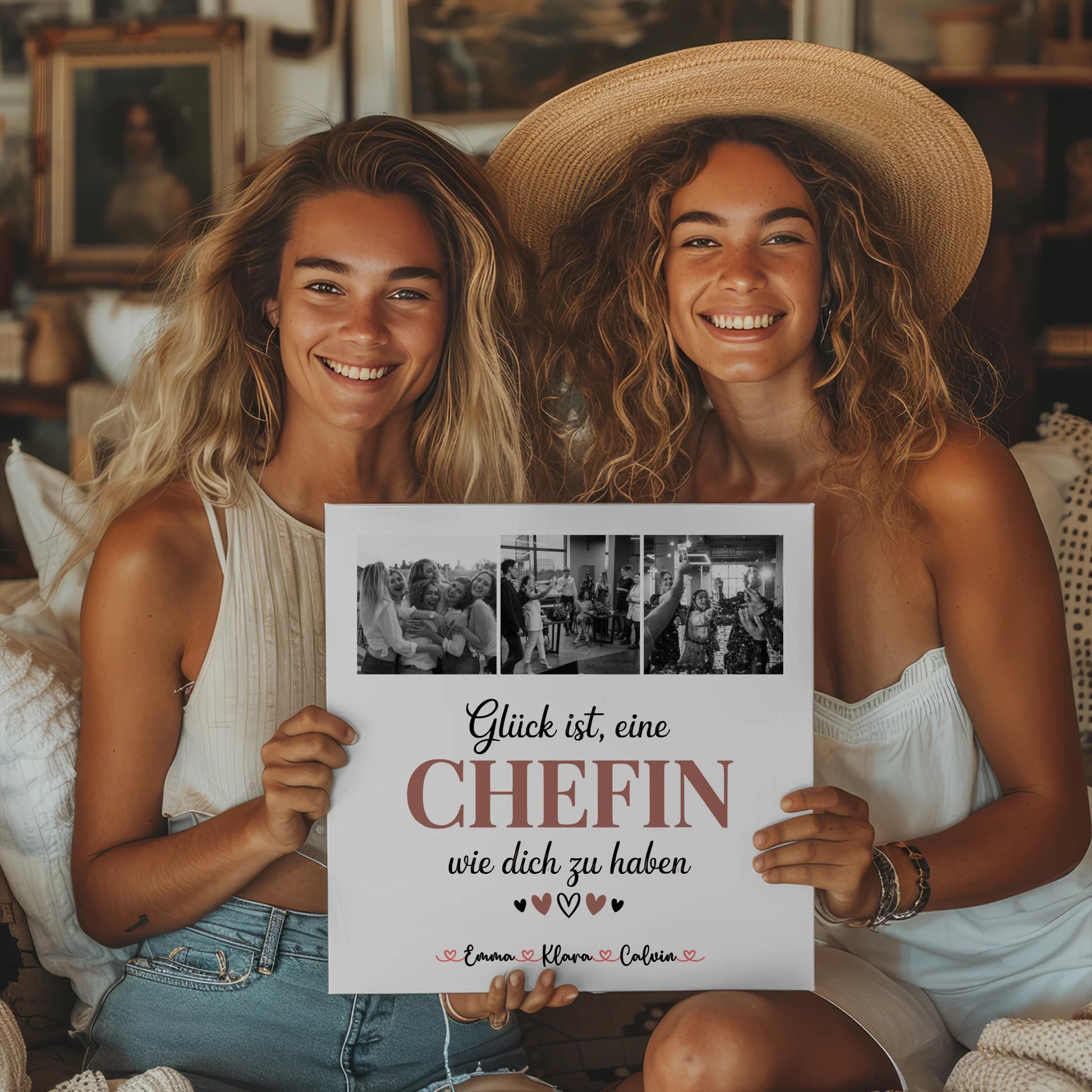 Personalisierte Leinwand Chefin Fotocollage Glück Ist eine Chefin Wie Dich Zu Haben Geschenk 2