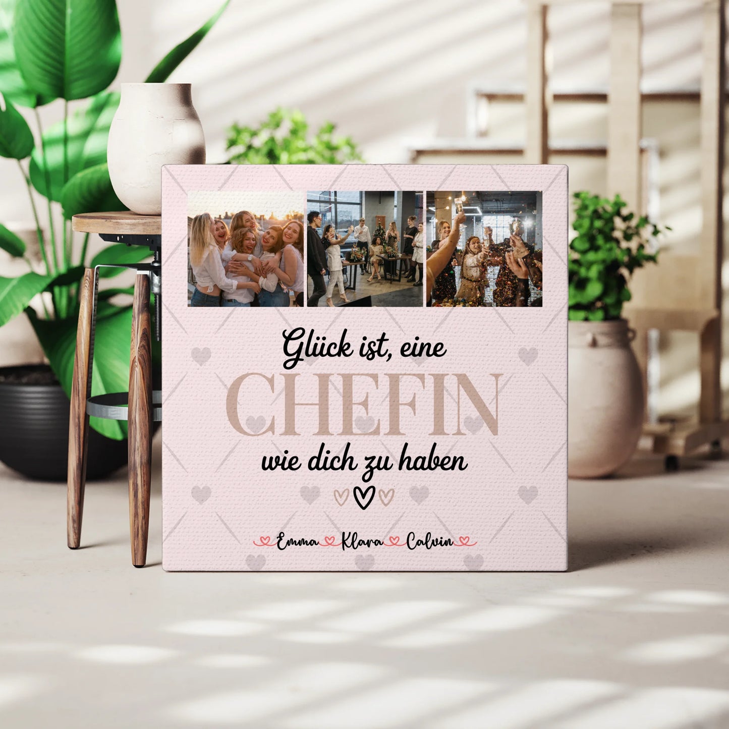 Personalisierte Leinwand Bild Fotocollage für Chefin Glück Ist eine Chefin Wie Dich Zu Haben 3