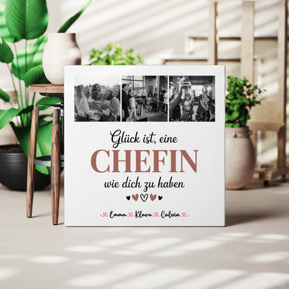 Personalisierte Leinwand Chefin Fotocollage Glück Ist eine Chefin Wie Dich Zu Haben Geschenk 3