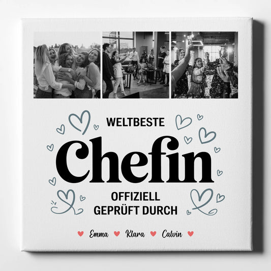 Fotocollage Großes Bild Aus Vielen Kleinen Chefin Fotocollage Weltbeste Chefin Offiziell Geprüft Durch Personalisiertes Geschenk 1