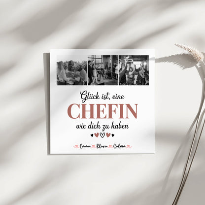 Personalisierte Leinwand Chefin Fotocollage Glück Ist eine Chefin Wie Dich Zu Haben Geschenk 4