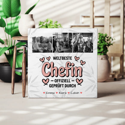 Leinwand Collagen Erstellen für die Weltbeste Chefin Offiziell Geprüft Durch 3