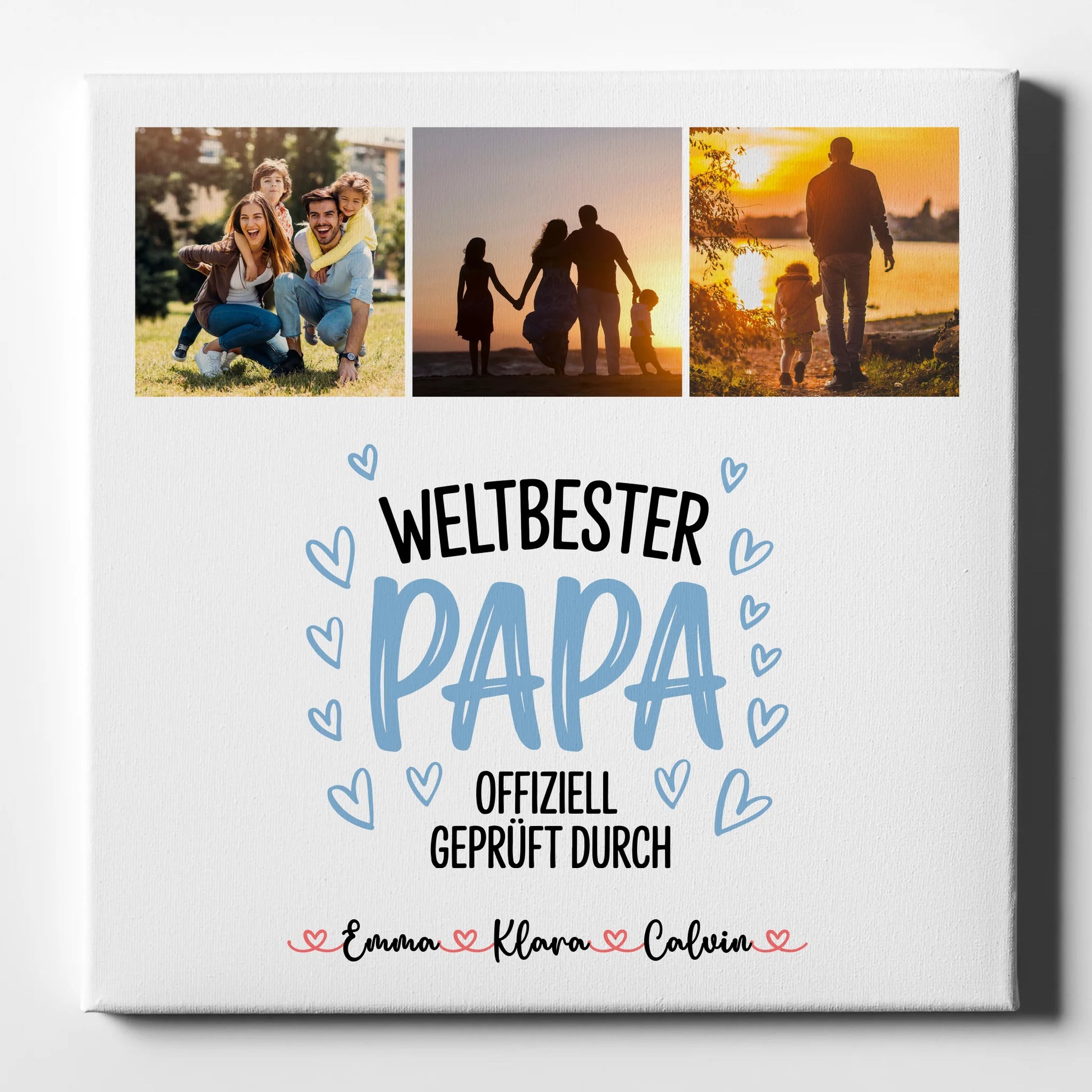 Leinwand Collagen Erstellen Fotocollage für Papa Weltbester Papa Offiziell Geprüft Durch 1