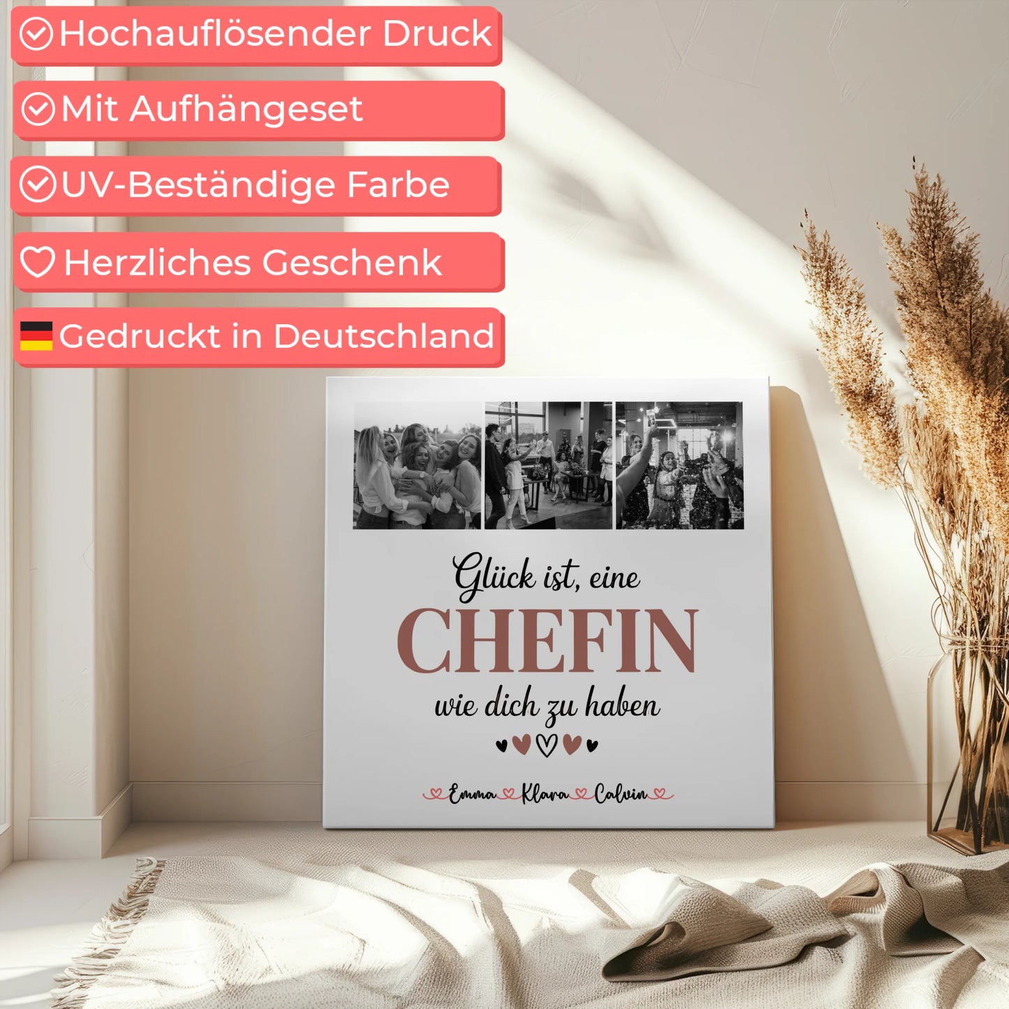 Personalisierte Leinwand Chefin Fotocollage Glück Ist eine Chefin Wie Dich Zu Haben Geschenk 5