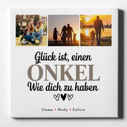 Personalisierte Leinwand Fotocollage - Glück Einen Onkel Wie Dich Zu Haben 1