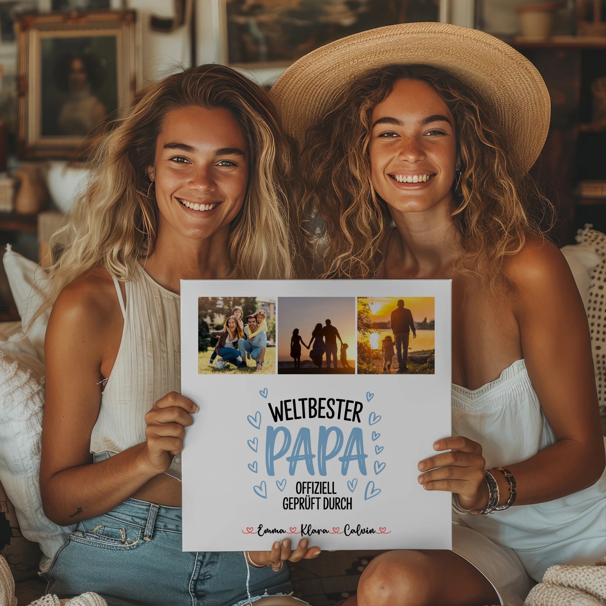 Leinwand Collagen Erstellen Fotocollage für Papa Weltbester Papa Offiziell Geprüft Durch 2