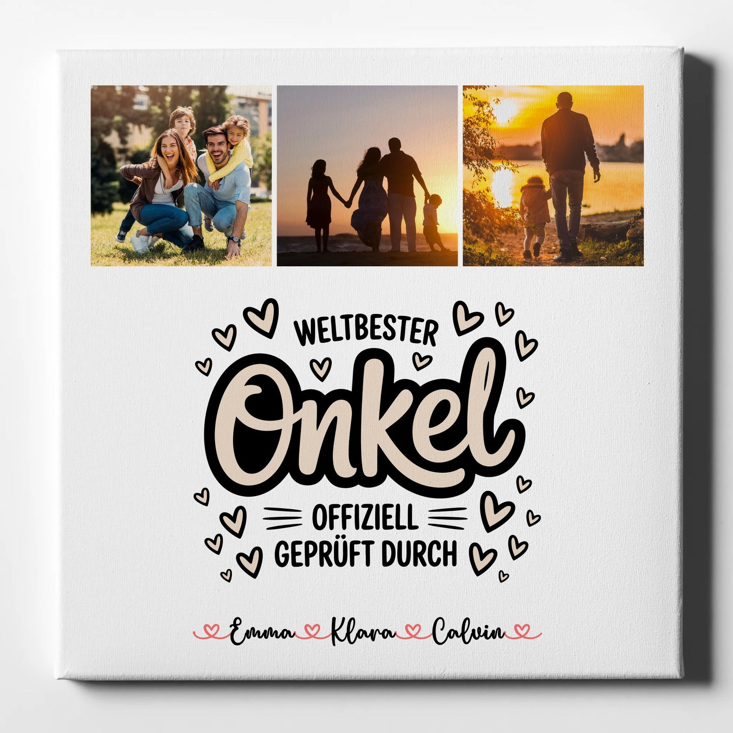 Wandbild Fotocollage für Onkel Weltbester Onkel Offiziell Geprüft Durch 1