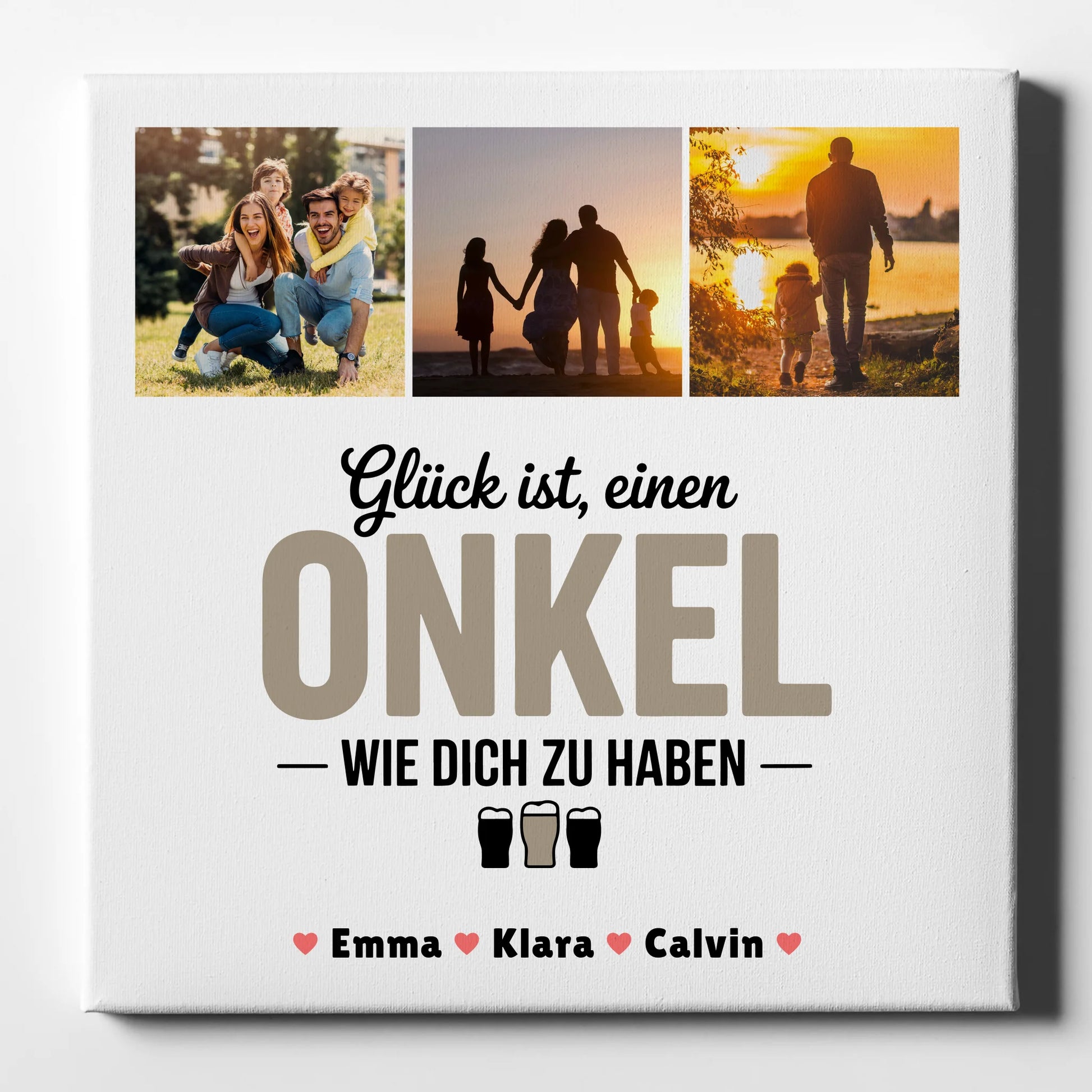 Personalisierte Fotocollage Leinwand - Geschenk für Onkel - Glück, einen Onkel wie dich zu haben 1