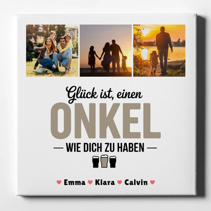Personalisierte Fotocollage Leinwand - Geschenk für Onkel - Glück, einen Onkel wie dich zu haben 1