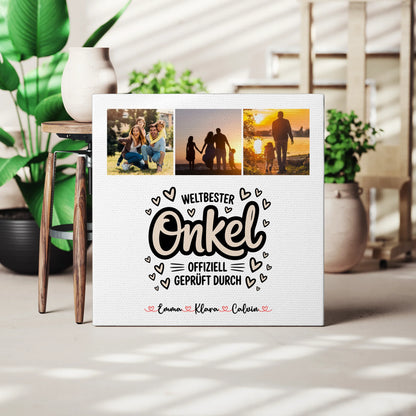 Wandbild Fotocollage für Onkel Weltbester Onkel Offiziell Geprüft Durch 3