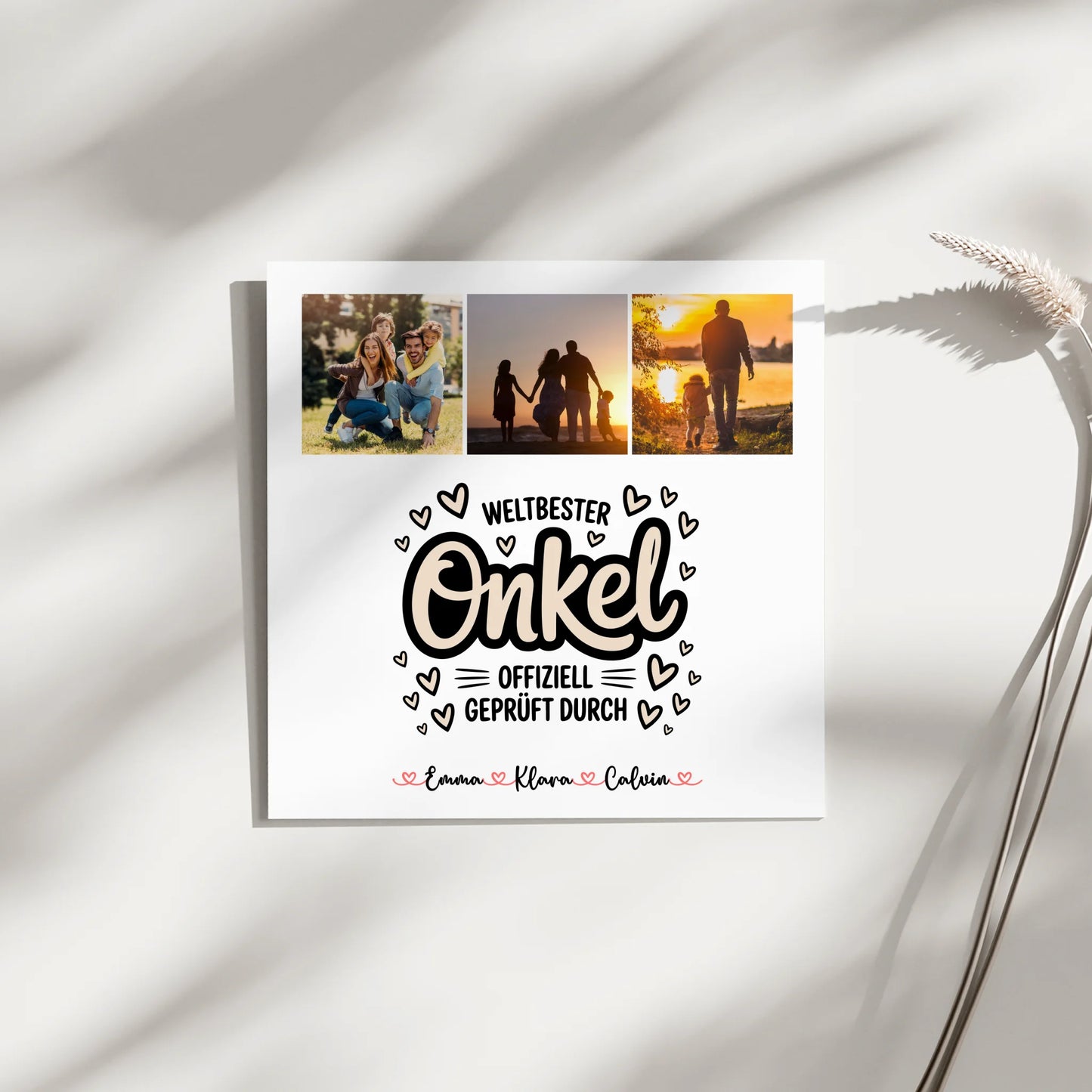 Wandbild Fotocollage für Onkel Weltbester Onkel Offiziell Geprüft Durch 4