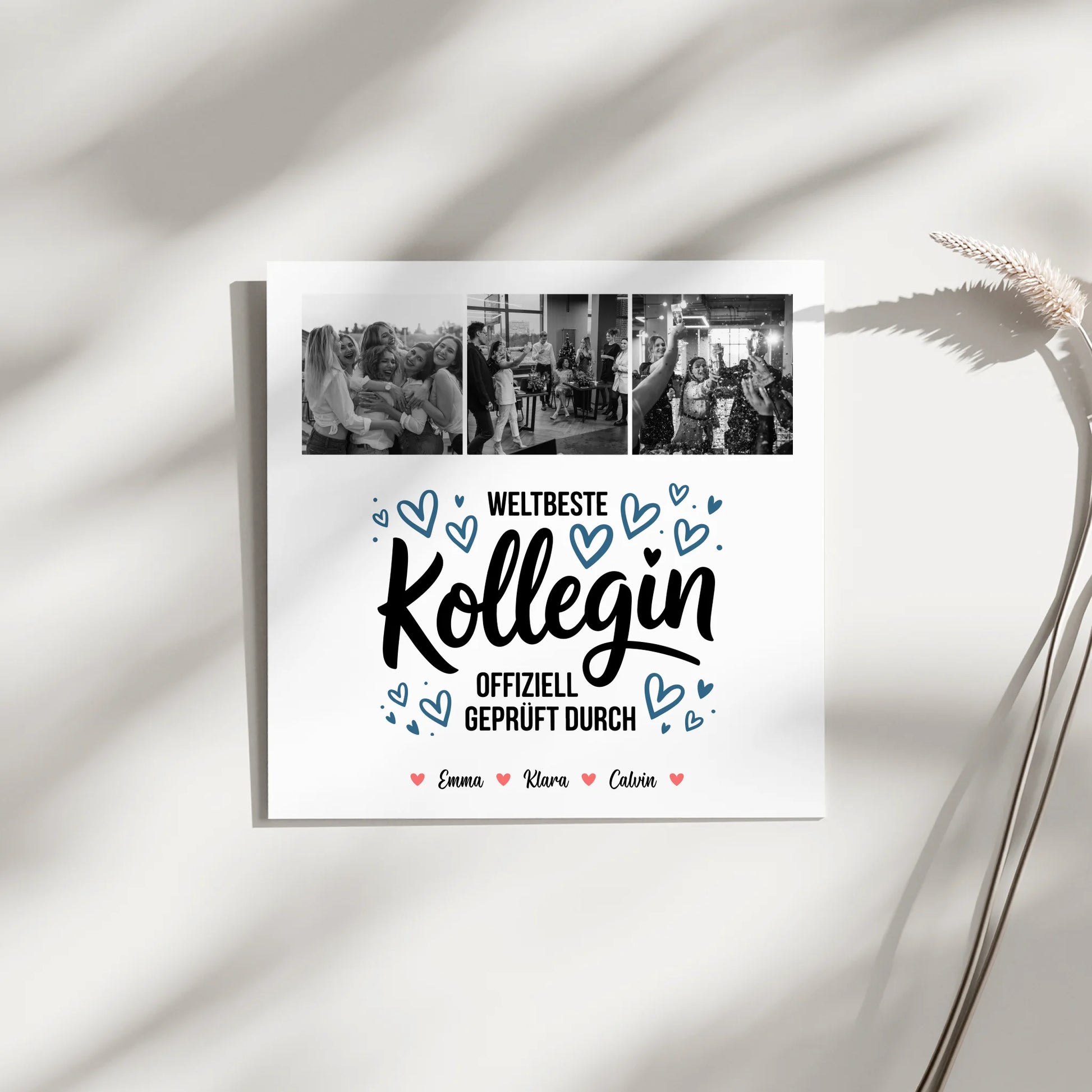 Personalisierte Leinwand für Kollegin mit Fotocollage Weltbeste Kollegin Offiziell Geprüft Durch 4