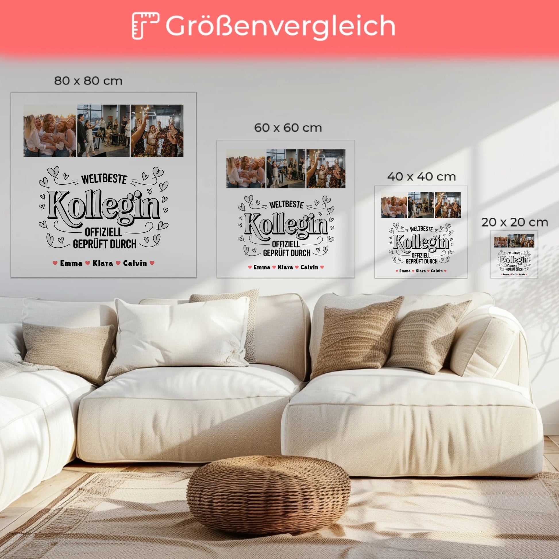 Fotocollage Großes Bild Aus Vielen Kleinen Geschenk für Kollegin Weltbeste Kollegin Offiziell Geprüft Durch 6