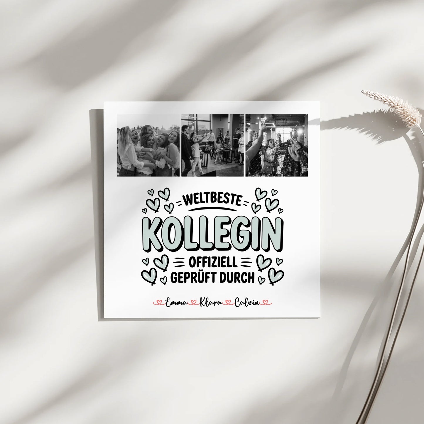 Wandbild Fotocollage für Kollegin Weltbeste Kollegin Offiziell Geprüft Durch 4