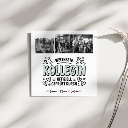 Wandbild Fotocollage für Kollegin Weltbeste Kollegin Offiziell Geprüft Durch 4