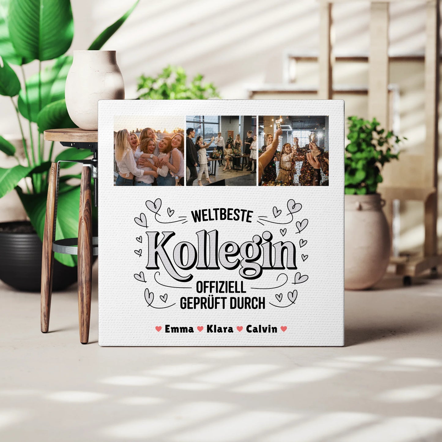 Fotocollage Großes Bild Aus Vielen Kleinen Geschenk für Kollegin Weltbeste Kollegin Offiziell Geprüft Durch 3