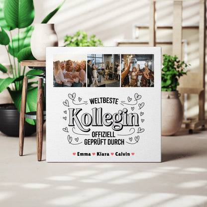 Fotocollage Großes Bild Aus Vielen Kleinen Geschenk für Kollegin Weltbeste Kollegin Offiziell Geprüft Durch 3