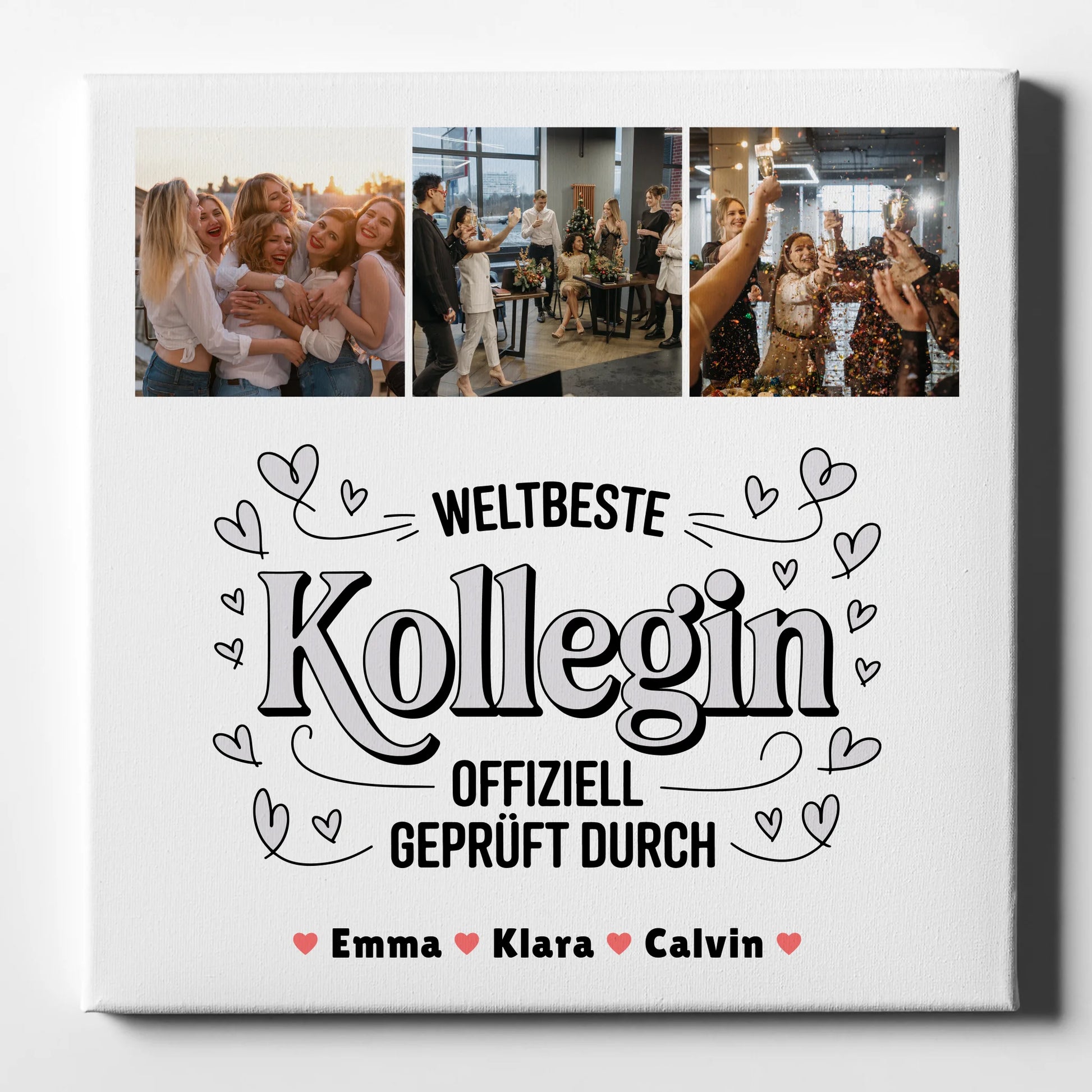Fotocollage Großes Bild Aus Vielen Kleinen Geschenk für Kollegin Weltbeste Kollegin Offiziell Geprüft Durch 1