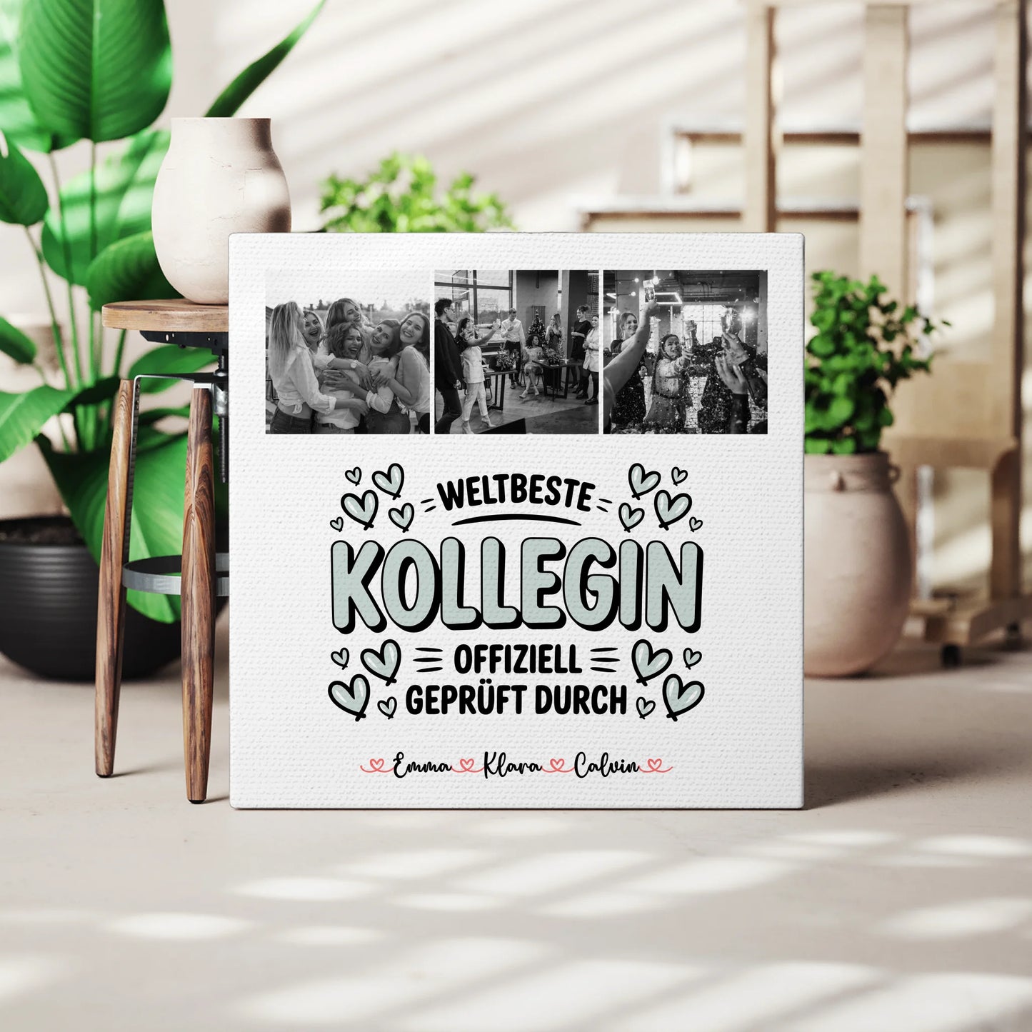 Wandbild Fotocollage für Kollegin Weltbeste Kollegin Offiziell Geprüft Durch 3