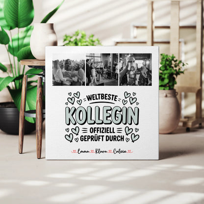 Wandbild Fotocollage für Kollegin Weltbeste Kollegin Offiziell Geprüft Durch 3