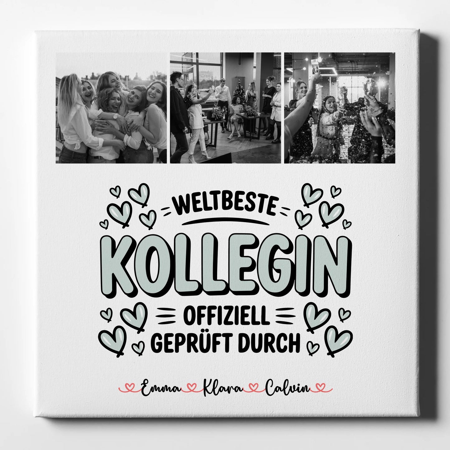 Wandbild Fotocollage für Kollegin Weltbeste Kollegin Offiziell Geprüft Durch 1