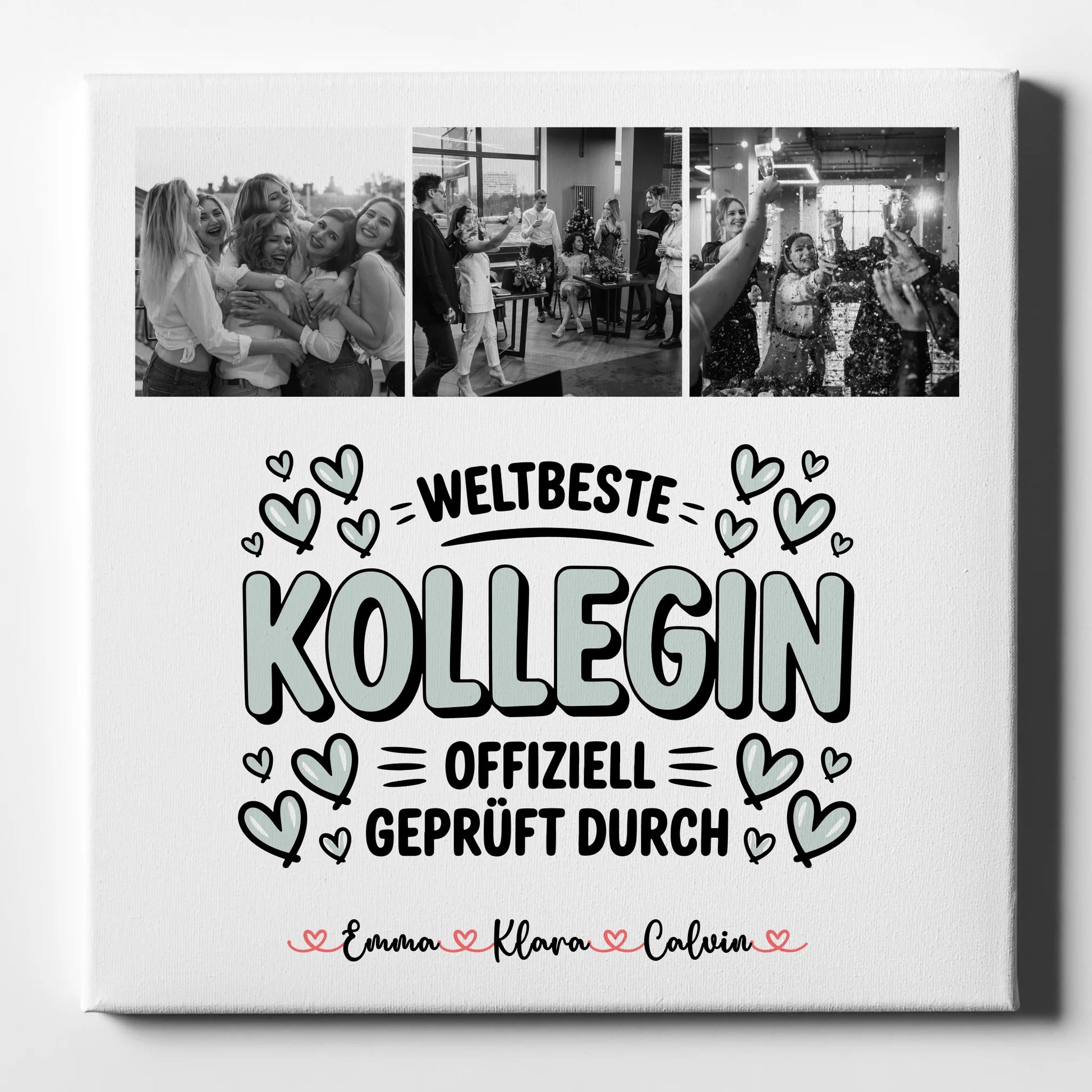 Wandbild Fotocollage für Kollegin Weltbeste Kollegin Offiziell Geprüft Durch 1