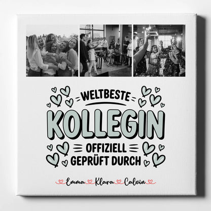 Wandbild Fotocollage für Kollegin Weltbeste Kollegin Offiziell Geprüft Durch 1
