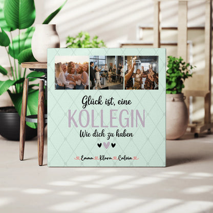 Personalisierte Leinwand Bild Fotocollage für Kollegin Glück Ist eine Kollegin Wie Dich Zu Haben 3