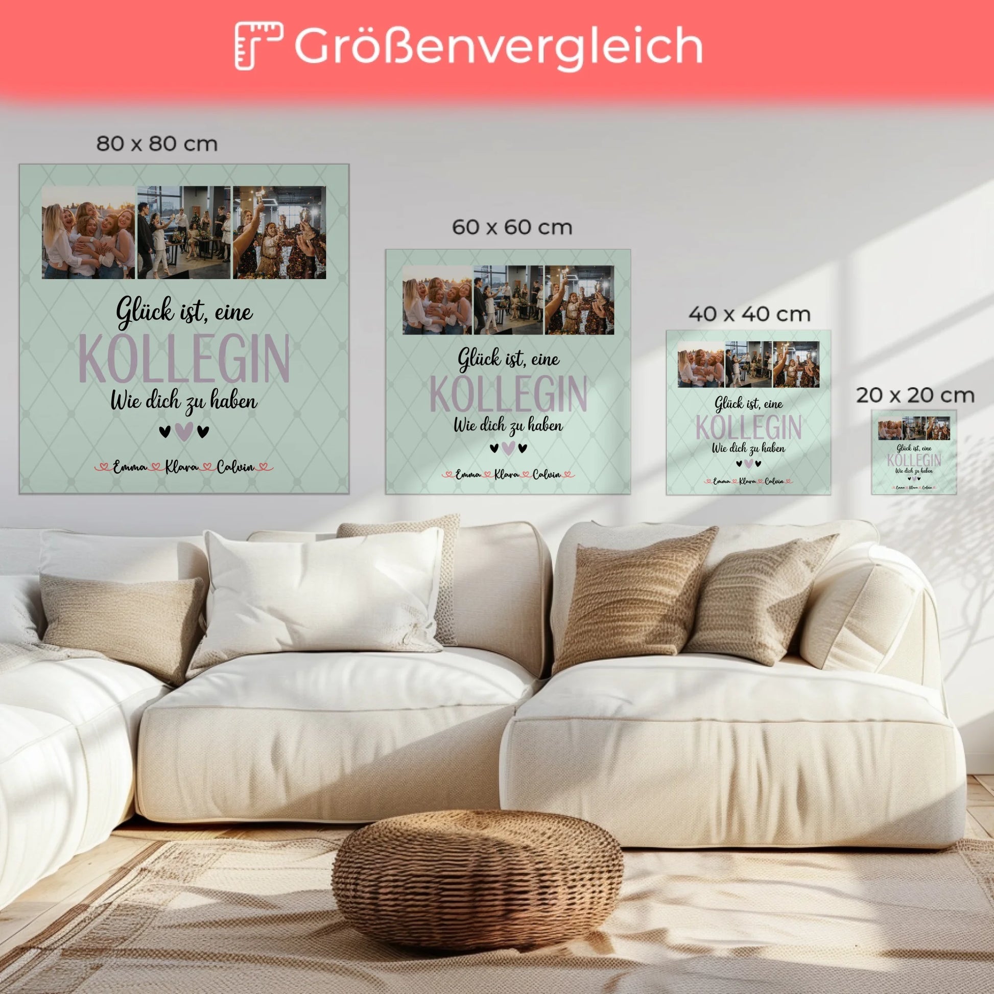 Personalisierte Leinwand Bild Fotocollage für Kollegin Glück Ist eine Kollegin Wie Dich Zu Haben 6