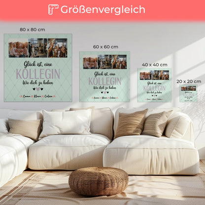 Personalisierte Leinwand Bild Fotocollage für Kollegin Glück Ist eine Kollegin Wie Dich Zu Haben 6