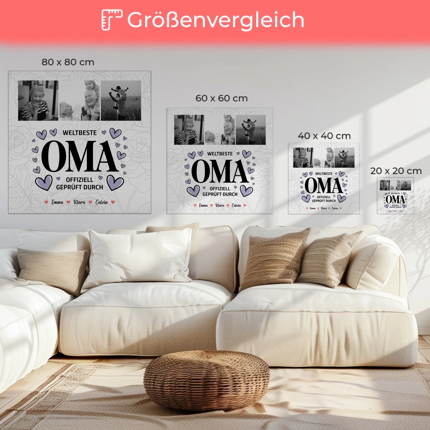 Wandbild Oma Fotocollage Weltbeste Oma Offiziell Geprüft Durch Geschenk 6