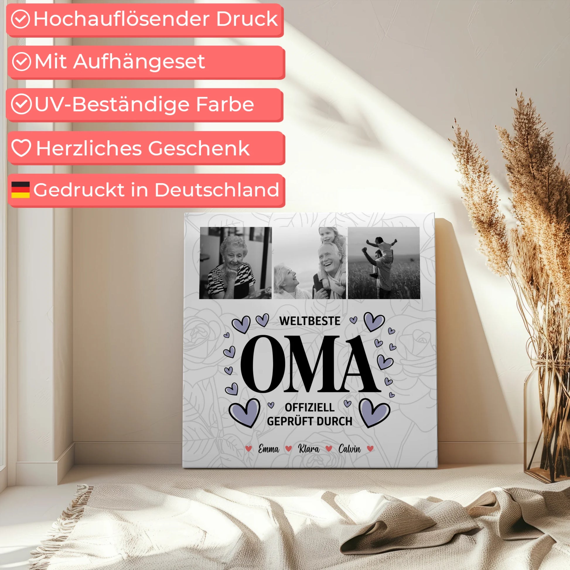 Wandbild Oma Fotocollage Weltbeste Oma Offiziell Geprüft Durch Geschenk 5