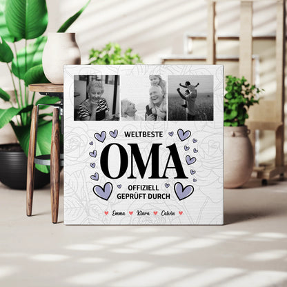 Wandbild Oma Fotocollage Weltbeste Oma Offiziell Geprüft Durch Geschenk 3