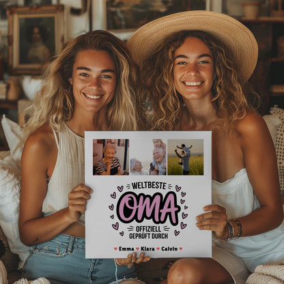 Wandbild Oma Geschenk Fotocollage Oma Weltbeste Oma Offiziell Geprüft Durch 2