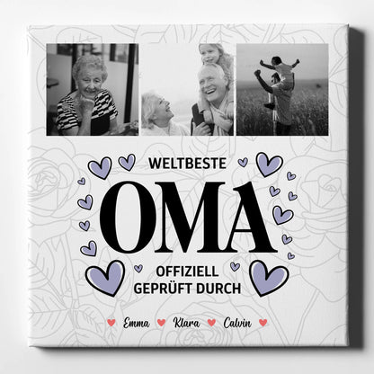 Wandbild Oma Fotocollage Weltbeste Oma Offiziell Geprüft Durch Geschenk 1
