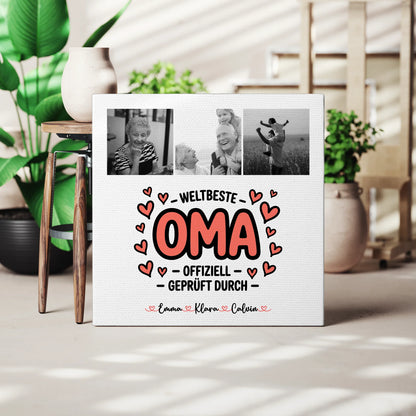 Personalisierte Oma Plakat Fotocollage Oma Weltbeste Oma Offiziell Geprüft Durch 3