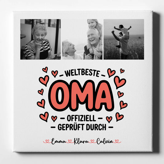 Personalisierte Oma Plakat Fotocollage Oma Weltbeste Oma Offiziell Geprüft Durch 1