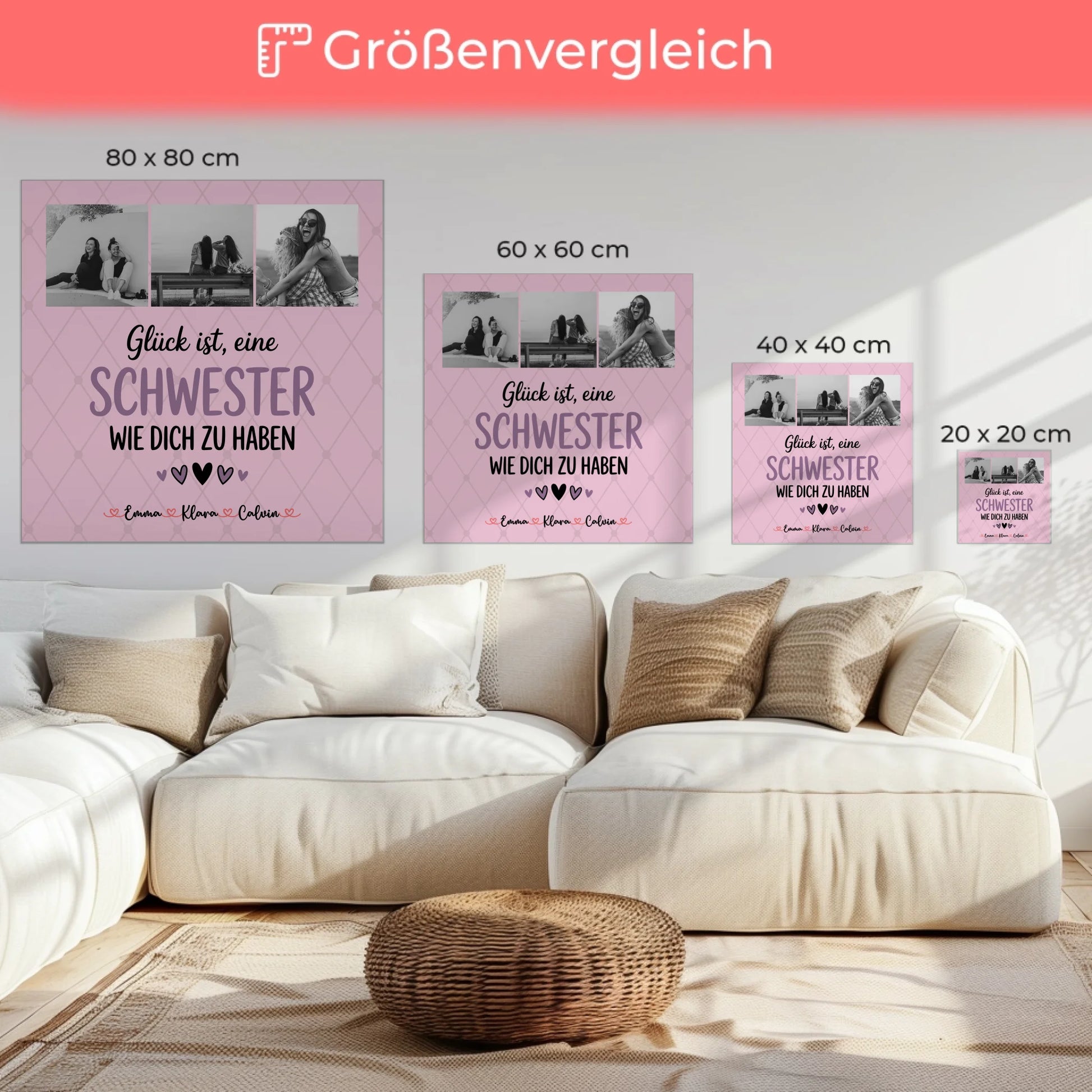 Personalisierte Leinwand Schwester Fotocollage Glück Ist eine Schwester Wie Dich Zu Haben 6