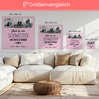 Personalisierte Leinwand Schwester Fotocollage Glück Ist eine Schwester Wie Dich Zu Haben 6