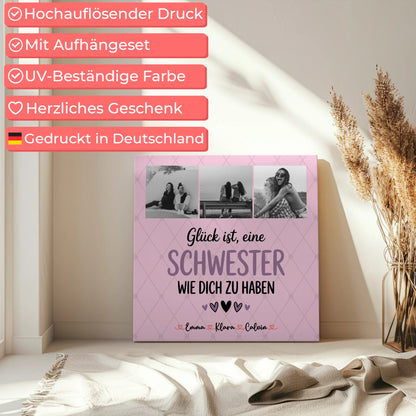 Personalisierte Leinwand Schwester Fotocollage Glück Ist eine Schwester Wie Dich Zu Haben 5